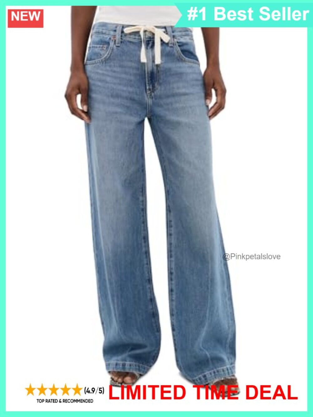 Pistola Jadyn Drawstring Jeans Lightweight Non-Stretch Denim